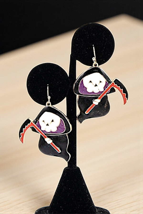 DEATH SKULL DROP EARRING