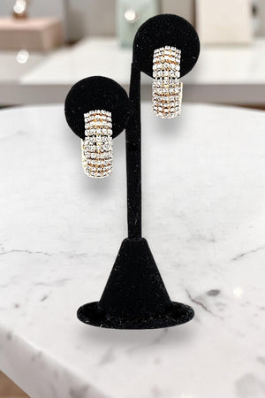 RHINESTONE PAVE MINI HOOP EARRING