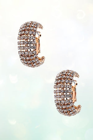 RHINESTONE PAVE MINI HOOP EARRING