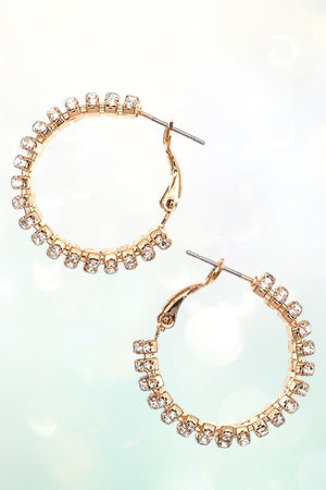 RHINESTONE PAVE MINI HOOP EARRING