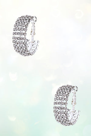 RHINESTONE PAVE MINI HOOP EARRING