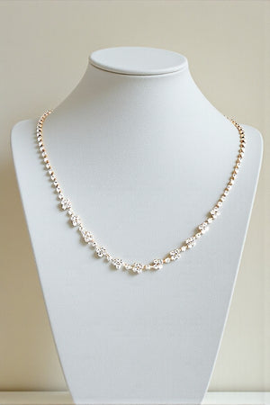 SQUARE GEM LINK RHINESTONE PAVE NECKLACE