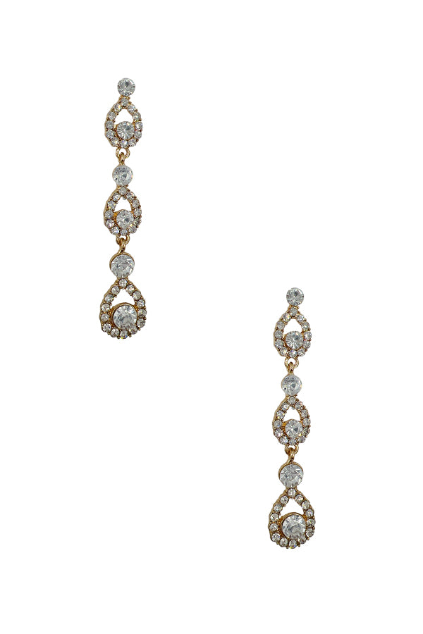 Crystal Gem Rhinestone Link  Dangle Earring