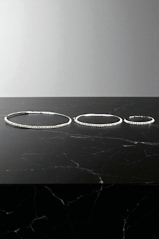 MULTI RHINESTONE PAVE HOOP EARRING SET