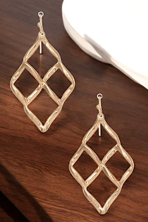 DIAMOND TWIST DROP EARRING