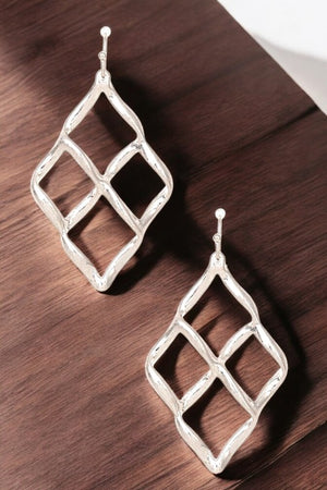 DIAMOND TWIST DROP EARRING