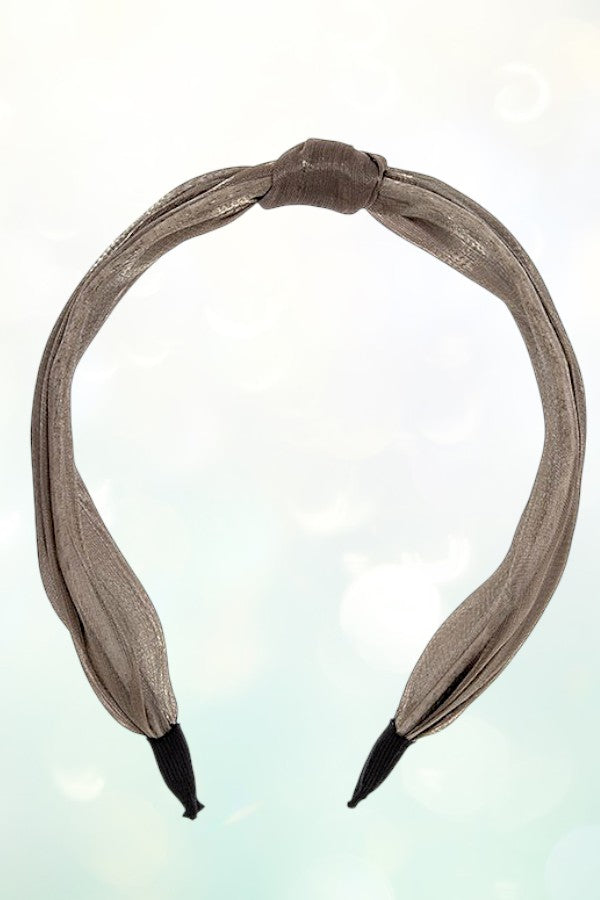 SHEER KNOT ACCENT FASHION HEADBAND