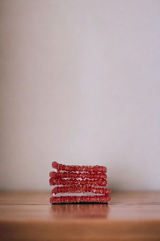 Faceted Glass Bead Ring Set