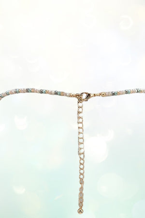RHINESTONE PAVE BUTTERFLY PENDANT FACETED BEAD NECKLACE SET
