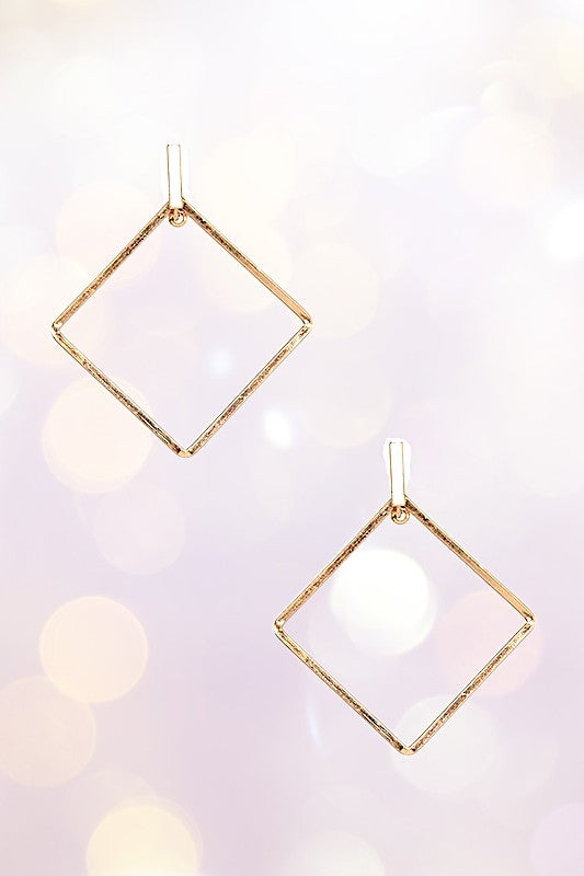 SQUARE RING DROP FASHION EARRING