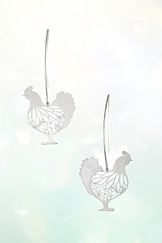 CHICKEN CUT OUT DANGLE EARRING