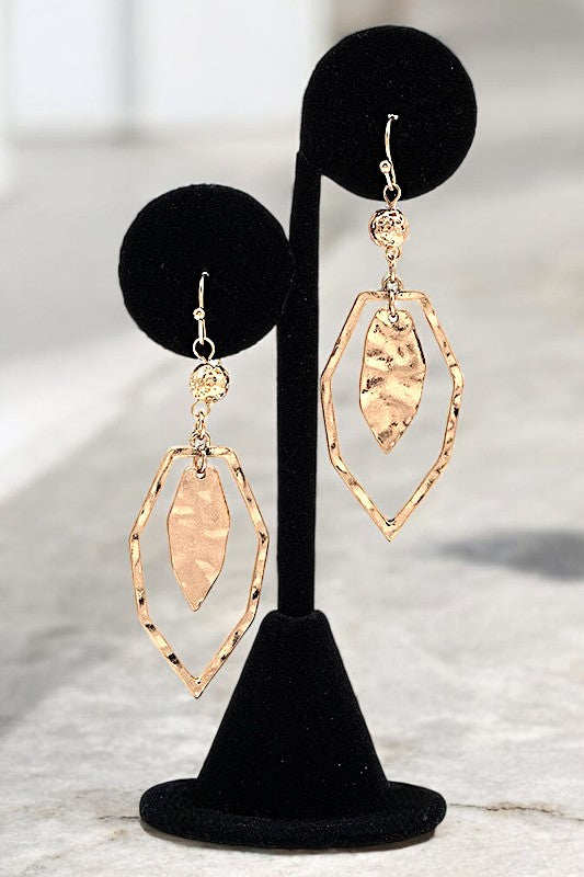 HAMMERED DROP DANGLE EARRING