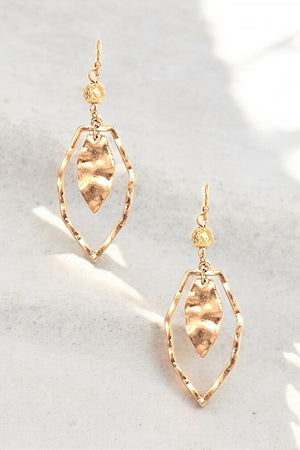 HAMMERED DROP DANGLE EARRING