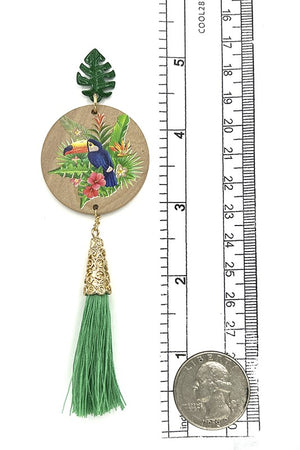 Parrot Round Tassel Drop Earring