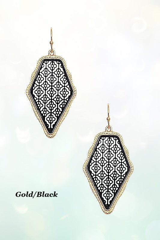 RHOMBUS CUTOUT DROP EARRING