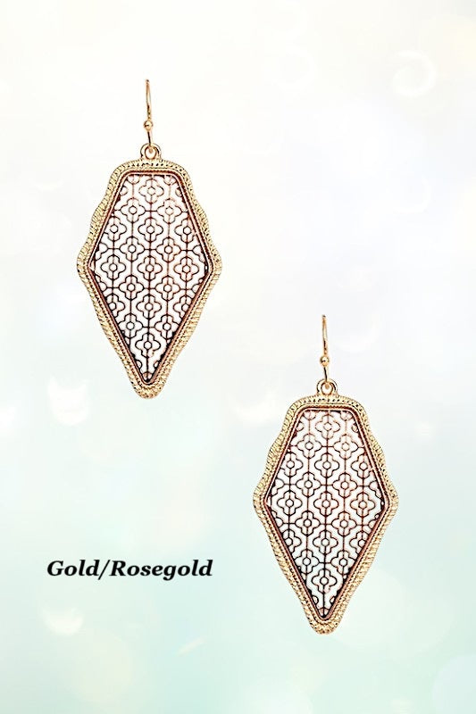 RHOMBUS CUTOUT DROP EARRING