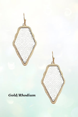 RHOMBUS CUTOUT DROP EARRING