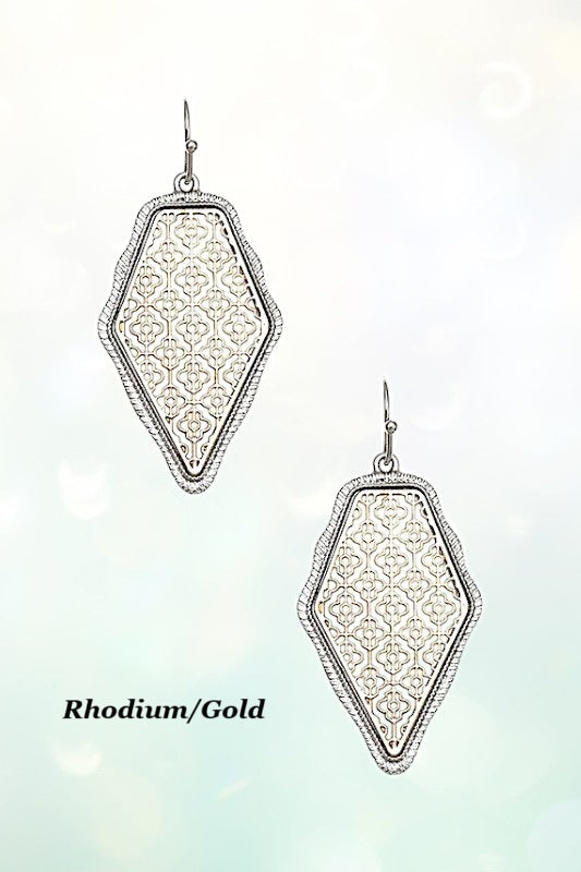 RHOMBUS CUTOUT DROP EARRING