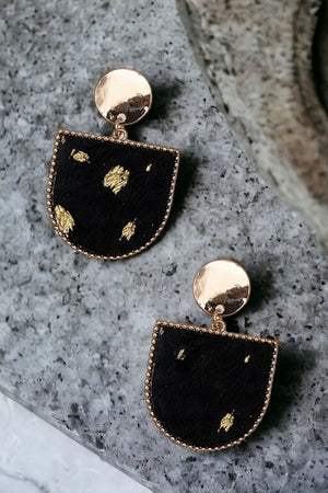 Gold Accent Framed Drop Earring