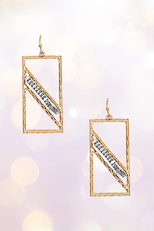 RECTANGULAR BEAD DROP EARRING