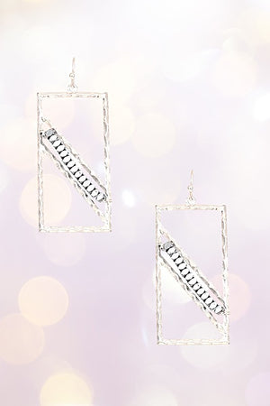 RECTANGULAR BEAD DROP EARRING