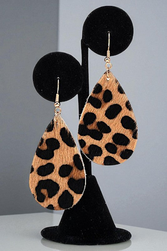ANIMAL PRINT TEARDROP EARRING