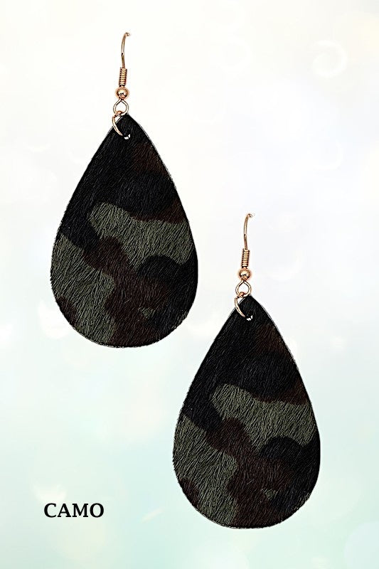 ANIMAL PRINT TEARDROP EARRING