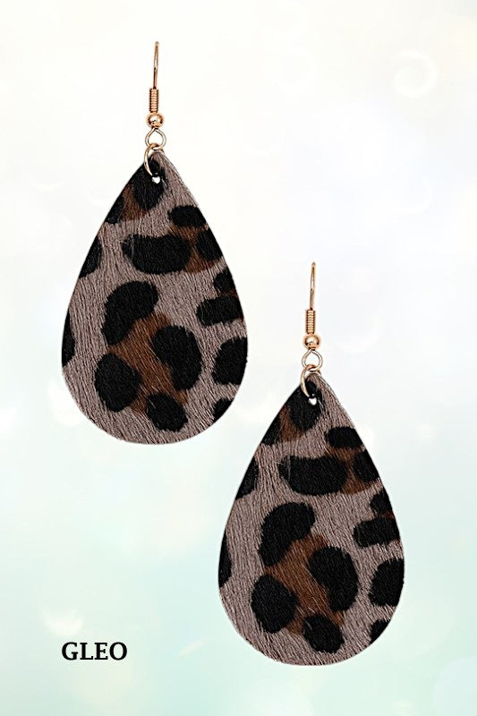 ANIMAL PRINT TEARDROP EARRING