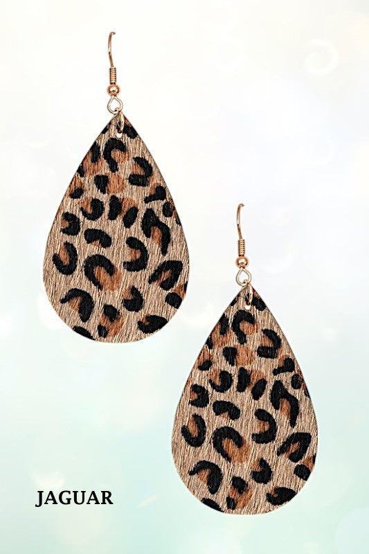 ANIMAL PRINT TEARDROP EARRING