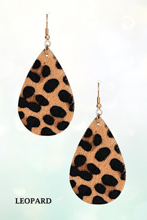 ANIMAL PRINT TEARDROP EARRING