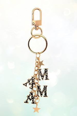CHEETAH PRINT MAMA STAR LINK DROP KEYCHAIN
