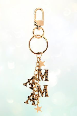 CHEETAH PRINT MAMA STAR LINK DROP KEYCHAIN