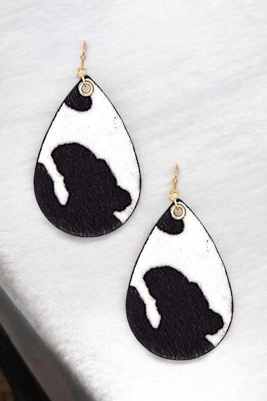 ANIMAL PRINT TEARDROP DANGLE EARRING