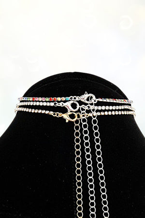 ALIGNED RHINESTONE PAVE CHOKER NECKLACE SET