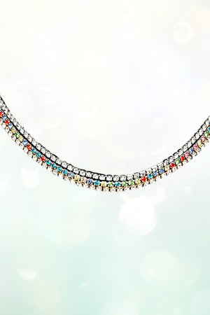 ALIGNED RHINESTONE PAVE CHOKER NECKLACE SET