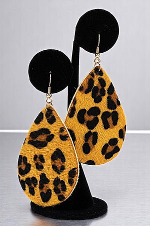 ANIMAL PRINT TEARDROP DANGLE EARRING