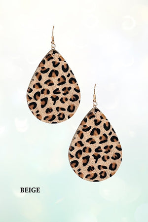 ANIMAL PRINT TEARDROP DANGLE EARRING