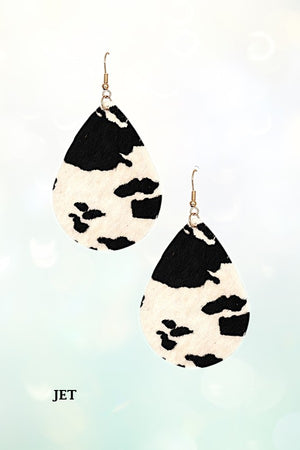 ANIMAL PRINT TEARDROP DANGLE EARRING