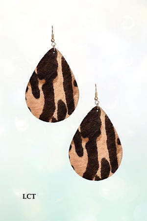 ANIMAL PRINT TEARDROP DANGLE EARRING