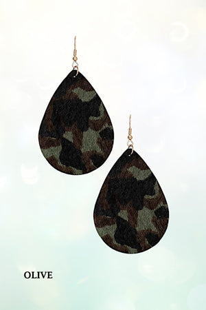 ANIMAL PRINT TEARDROP DANGLE EARRING