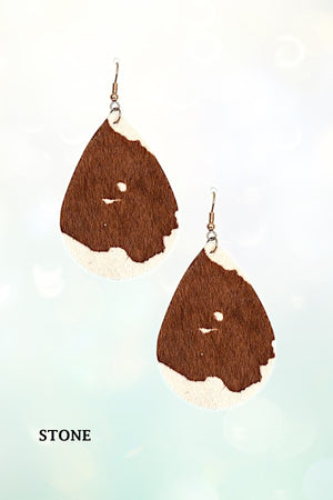ANIMAL PRINT TEARDROP DANGLE EARRING