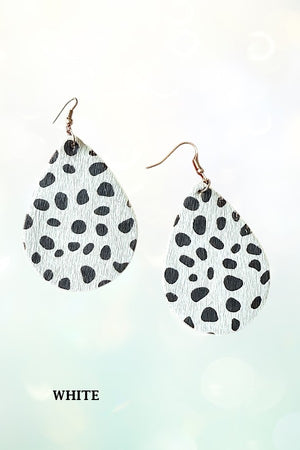 ANIMAL PRINT TEARDROP DANGLE EARRING