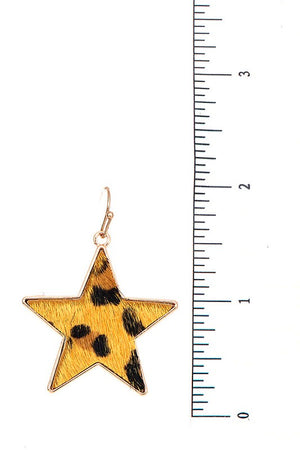 Star Animal Print Mix Dangle Earring