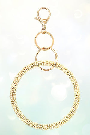 SEED BEAD CLUSTER LARGE RING KEYCHAIN