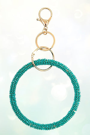 SEED BEAD CLUSTER LARGE RING KEYCHAIN