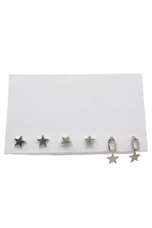 Star Accent Mix Post Earring Set