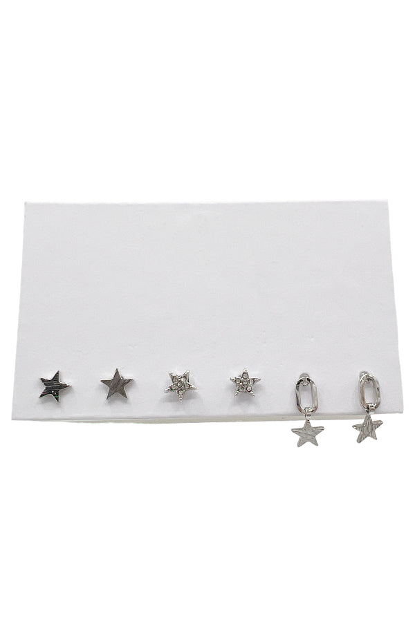 Star Accent Mix Post Earring Set