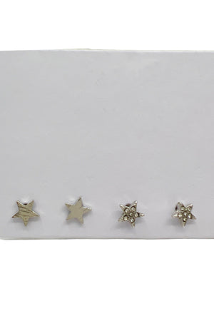 Star Accent Mix Post Earring Set