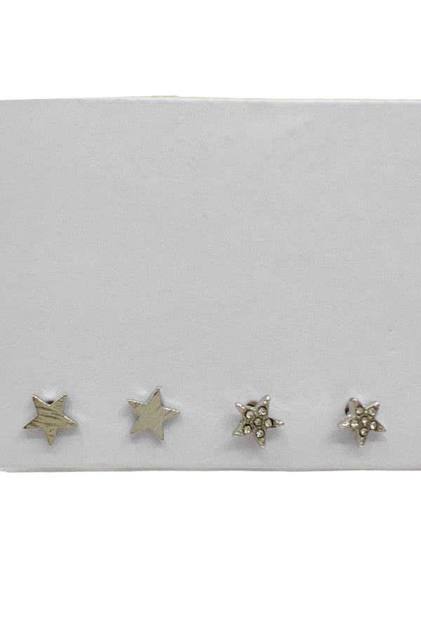 Star Accent Mix Post Earring Set