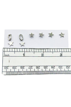 Star Accent Mix Post Earring Set